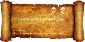 Pruzsinszky Ramóna névjegykártya